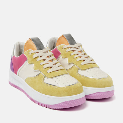 Barcelona Women's Leather Sneakers Yellow