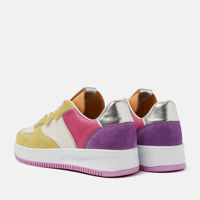 Barcelona Women's Leather Sneakers Yellow