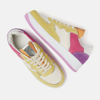 Barcelona Women's Leather Sneakers Yellow