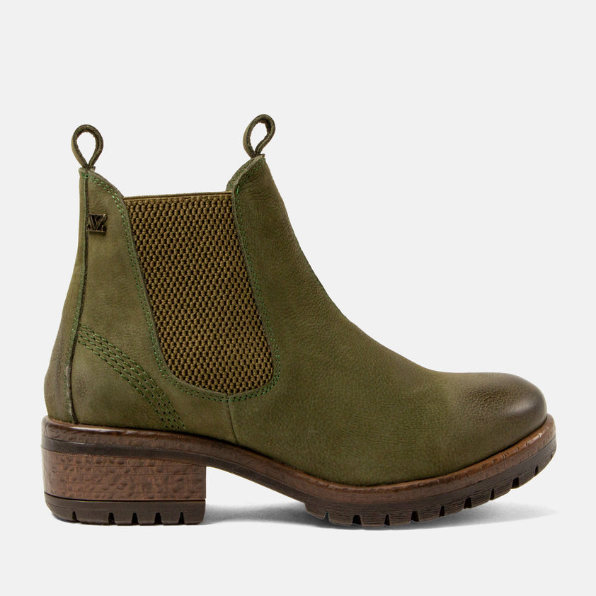 Lia Women's Leather Chelsea Boots Green