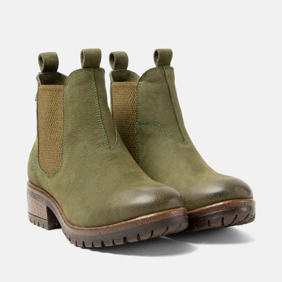 Lia Women's Leather Chelsea Boots Green