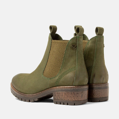 Lia Women's Leather Chelsea Boots Green