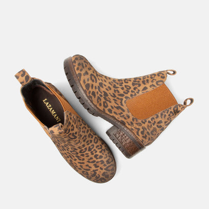 Mia Women's Suede Chelsea Boots Tan/Leo