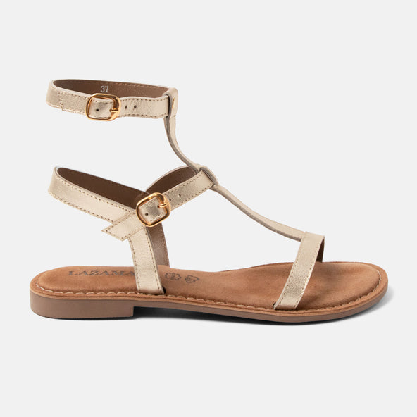 Pia Women's Sandals Leather Gold Pia Women's Sandals Leather Gold