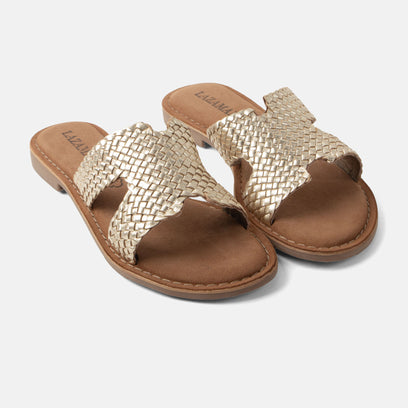 Flor Women's Slippers Leather Gold