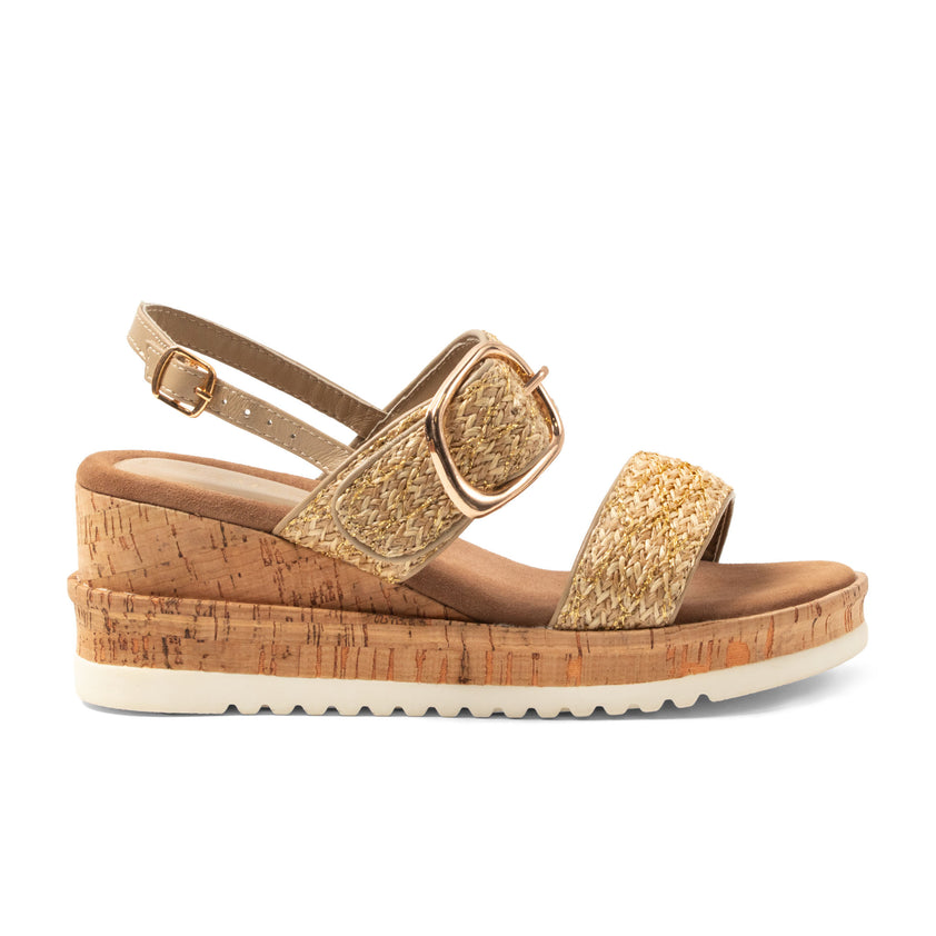 Carla Women's Sandals Raffia Gold