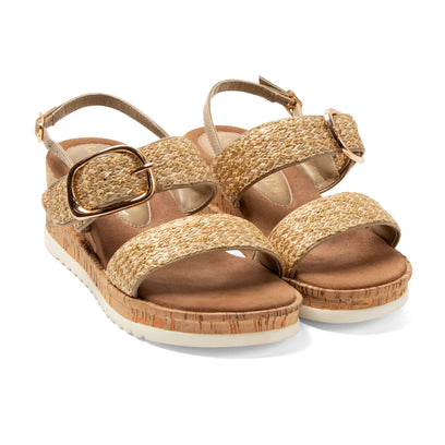 Carla Women's Sandals Raffia Gold