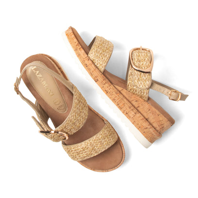 Carla Women's Sandals Raffia Gold