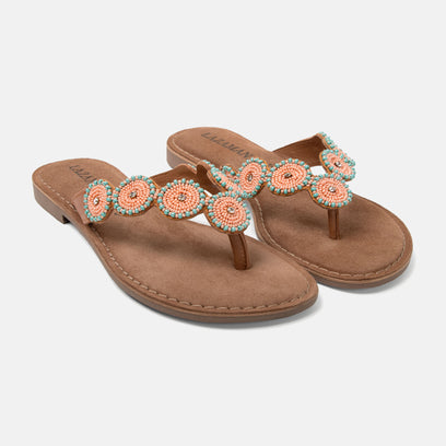Luna Women's Slippers Leather Peach