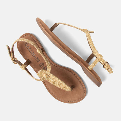 Dia Women's Sandals Raffia Gold