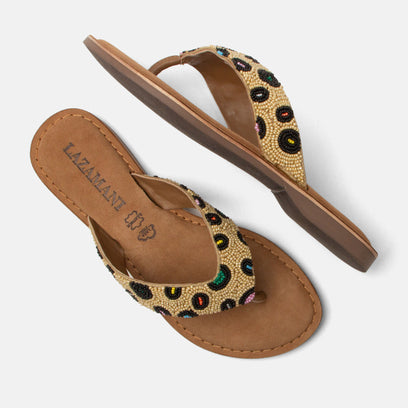 Ebba Women's Leather Slippers Beige