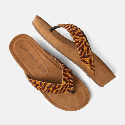 Liv Women's Leather Slippers Brown
