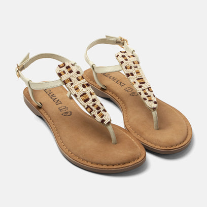 Suvi Women's Leather Sandals Offwhite