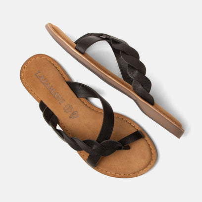 Avi Women's Leather Slippers Black