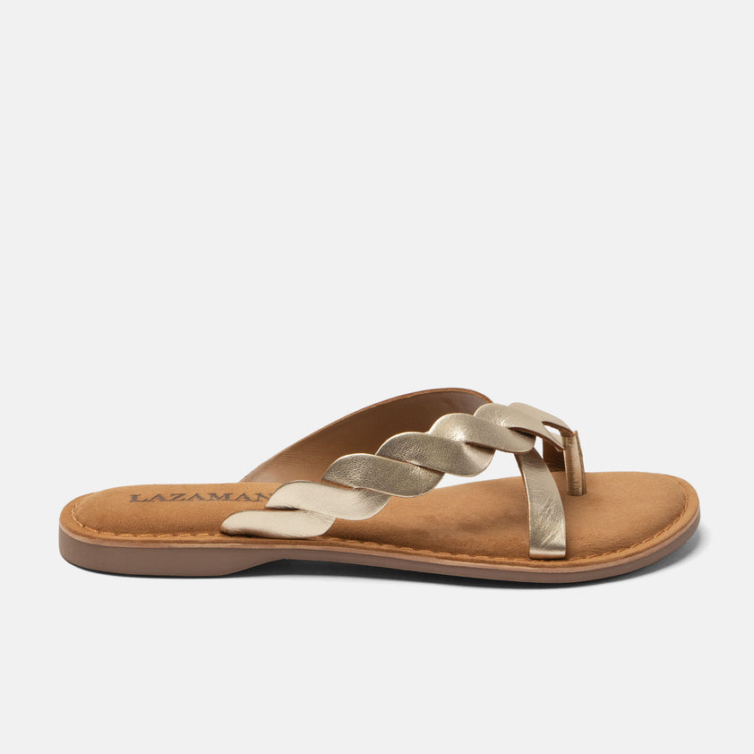 Avi Women's Leather Slippers Gold