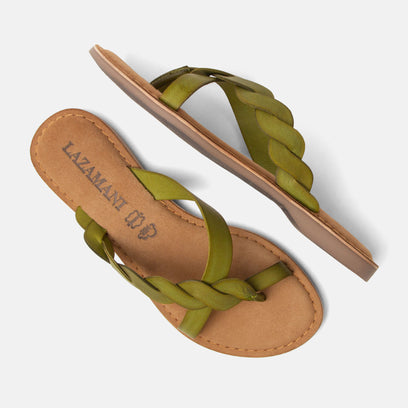 Avi Women's Leather Slippers Green