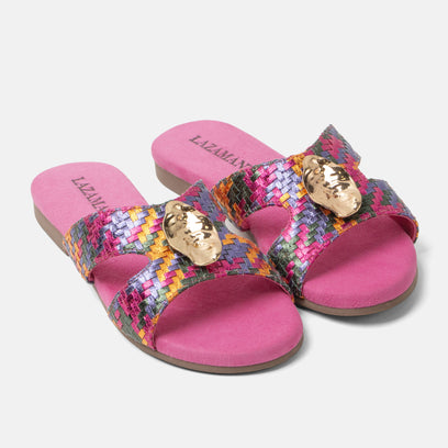 Hailey Women's Leather Slippers Fuxia