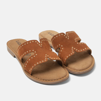 Lina Women's Suede Slippers Tan