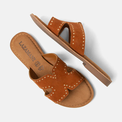 Lina Women's Suede Slippers Tan