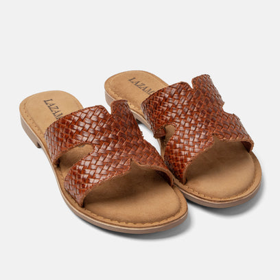 Puck Women's Leather Slippers Tan