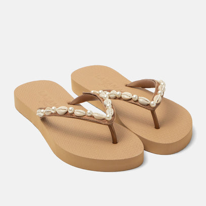 Whitesundays Beach Women's Flip Flops Beige