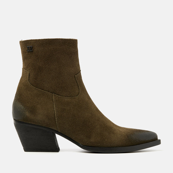 Alix Women's Suede Ankle Boots Khaki Alix Women's Suede Ankle Boots Khaki