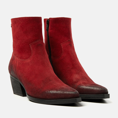 Alix Women's Suede Ankle Boots Red