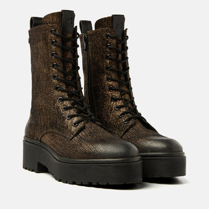 Nanine Women's Leather Lace-up Boots Bronze