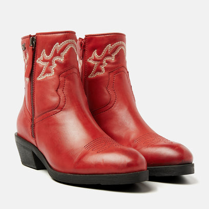 Solange Women's Leather Cowboy Boots Red