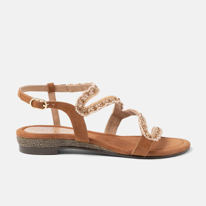 Camila Women's Sandals Suede Cognac