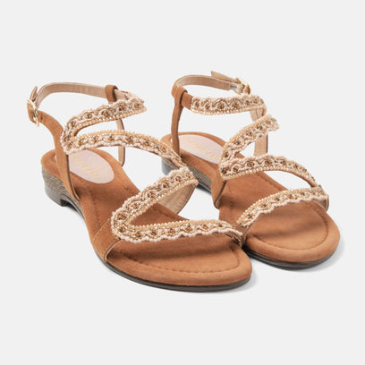 Camila Women's Sandals Suede Cognac