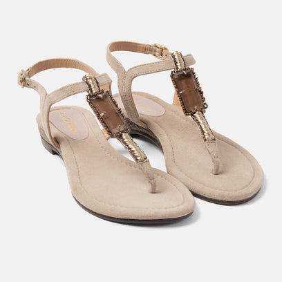 Brienda Women's Sandals Suede Biscuit