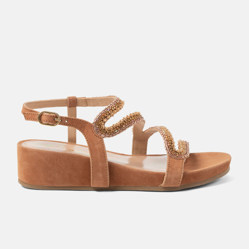 Aurelia Women's Sandals Suede Cognac