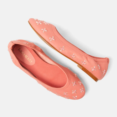 Gracia Women's Ballerinas Leather Coral