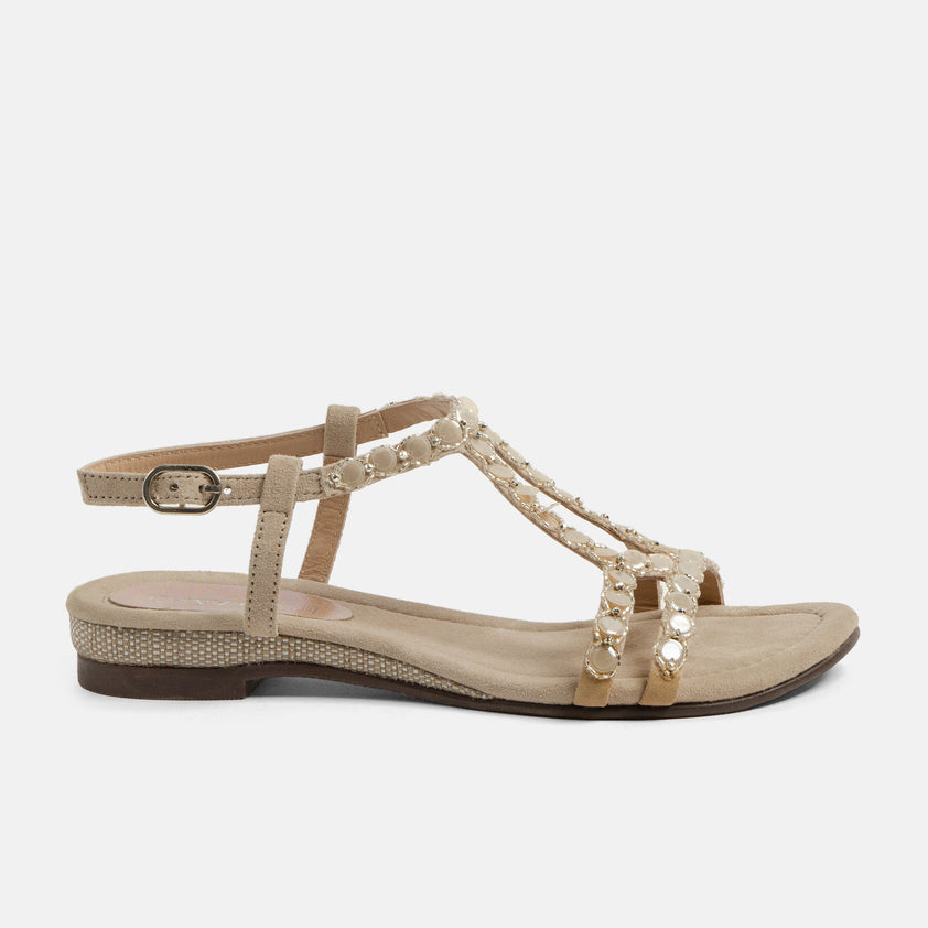 Izarra Women's Suede Sandals Biscuit