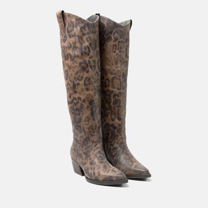 Adaline Women's Leather Boots Fango/Leo