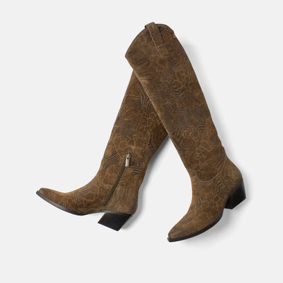 Adaline Women's Suede Boots Khaki