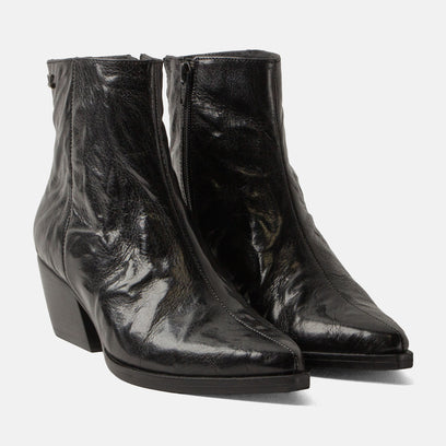 River Women's Leather Ankle Boots Black