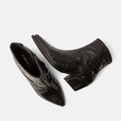 River Women's Leather Ankle Boots Black