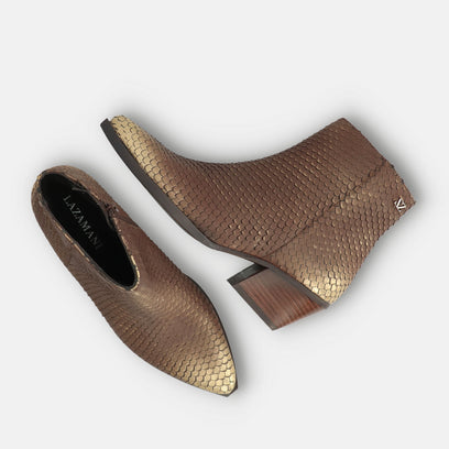 Phoebe Women's Leather Ankle Boots Gold/Brown