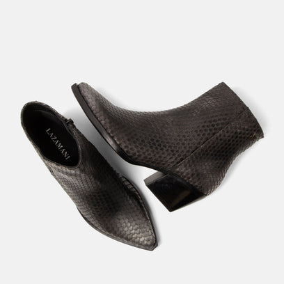 Phoebe Women's Leather Ankle Boots Silver/Black