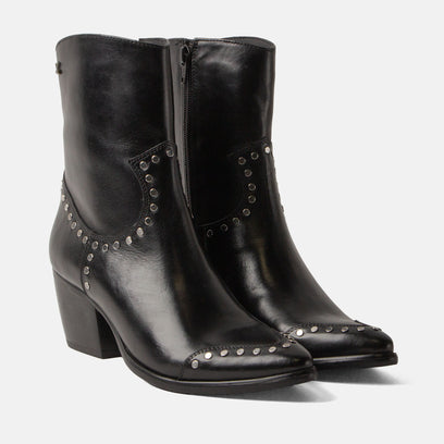 Kylie Women's Leather Ankle Boots Black