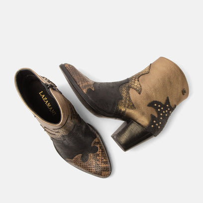 Stevie Women's Leather Ankle Boots Gold