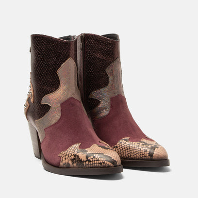 Stevie Women's Leather Ankle Boots Merlot