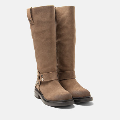 Leslie Women's Suede Boots Taupe