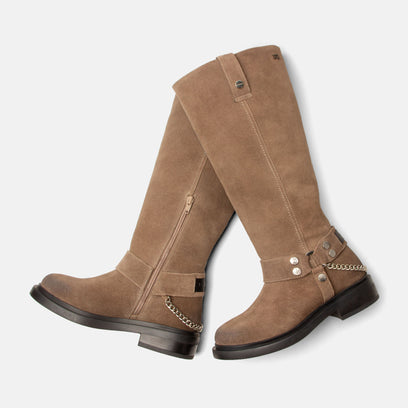 Leslie Women's Suede Boots Taupe