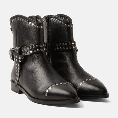 Zora Women's Leather Ankle Boots Black