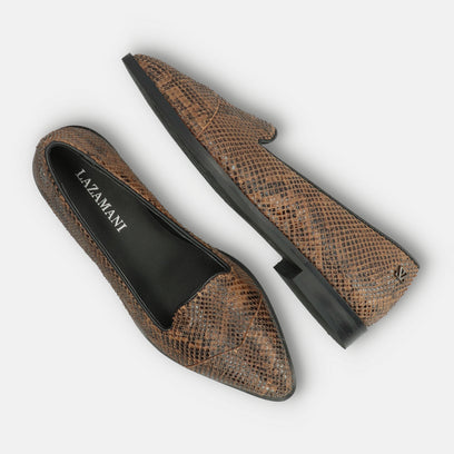 Flora Women's Leather Ballerina Flats Biscuit