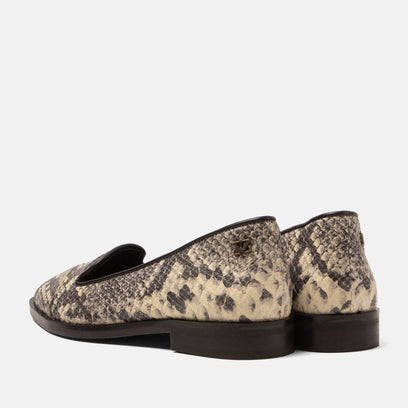 Flora Women's Leather Ballerina Flats Offwhite