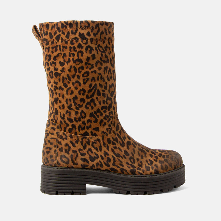 Jacky Women's Suede Boots Tan/Leo